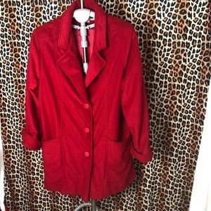 Vintage Abbmoor Red Wool Coat Size 18WP